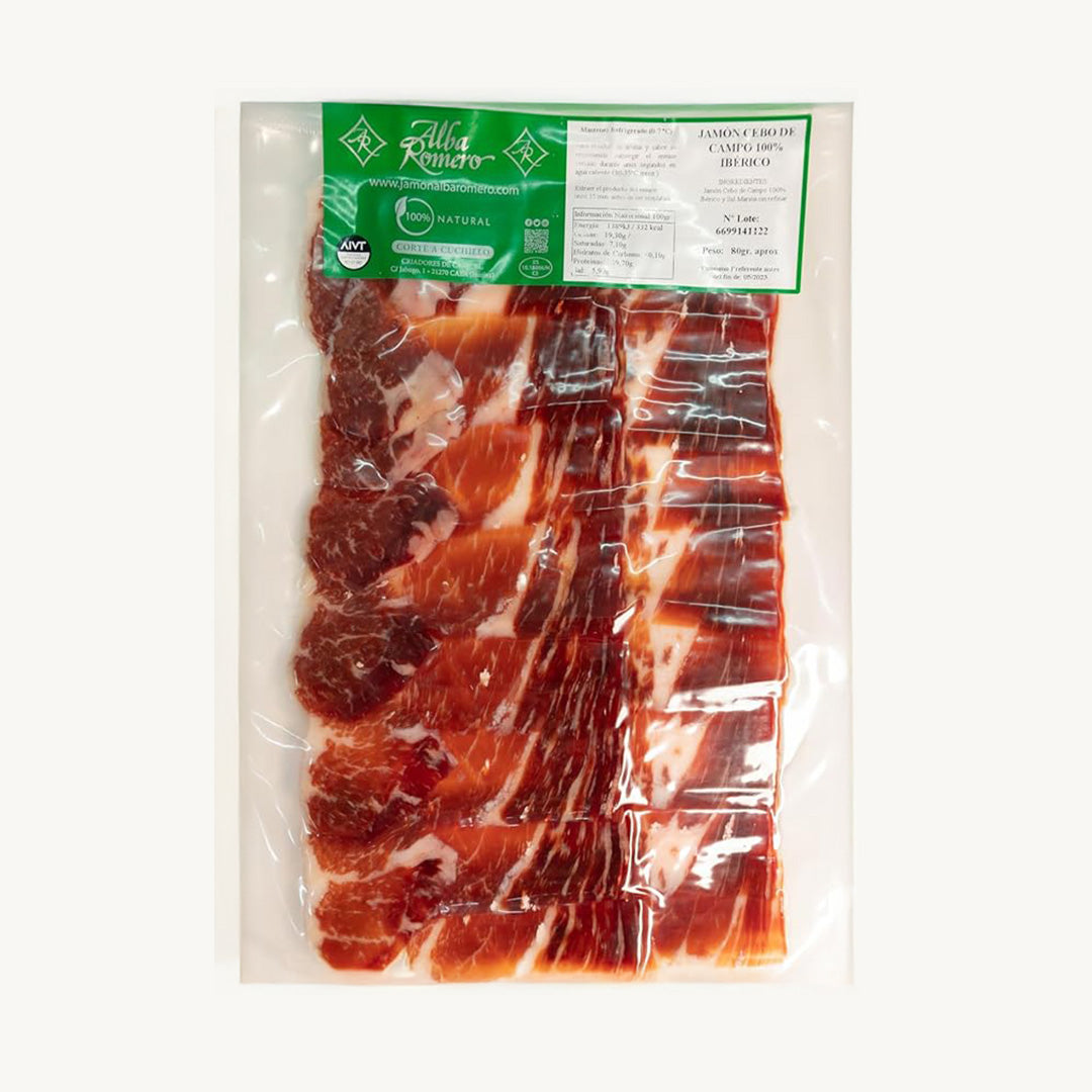 Jamón de Cebo de Campo 100% Ibérico - CORTADO A MANO
