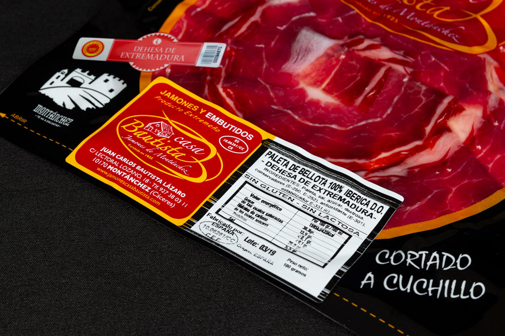 Paleta de Bellota 100% Ibérica DOP Dehesa de Extremadura - CORTADO A MANO