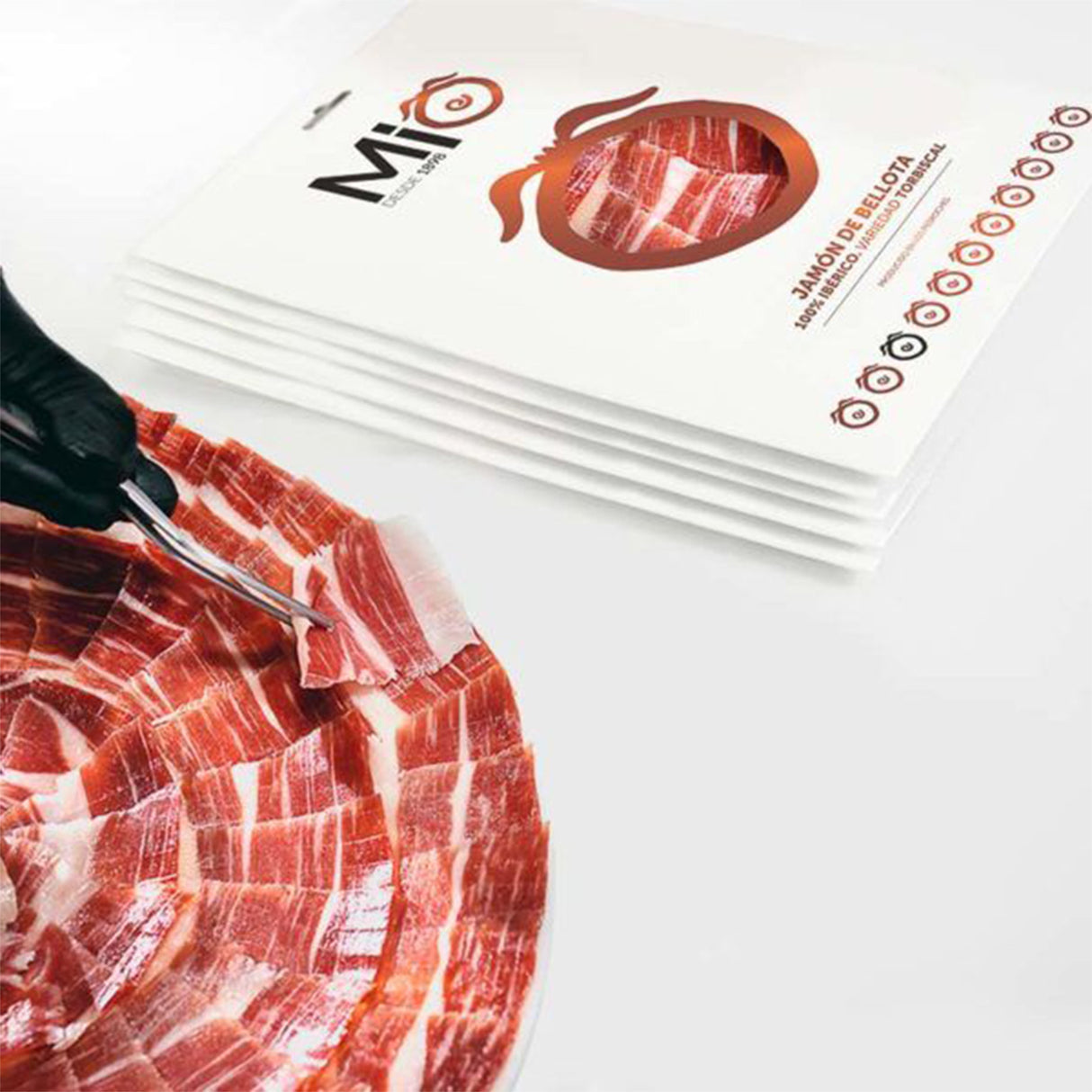 Surtido degustación 7 sobres de Jamón de Bellota 100% Ibérico MIO DOP Los Pedroches