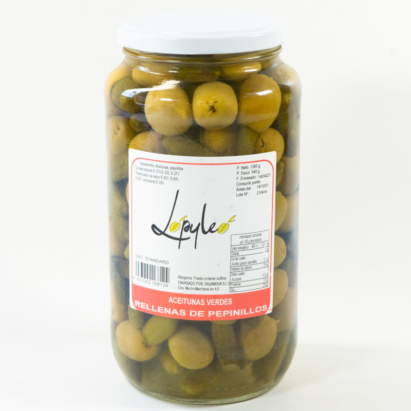 Aceitunas Verdes Rellenas de Pepinillos