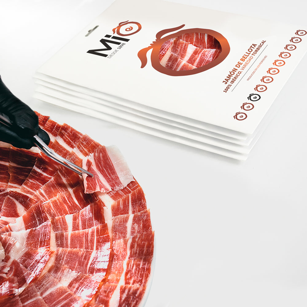 Jamón de Bellota 100% Ibérico MIO DOP Los Pedroches - PIEZA LONCHEADA