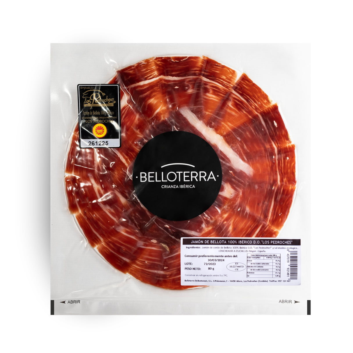 Jamón de Bellota 100% Ibérico DOP Los Pedroches - LONCHEADO