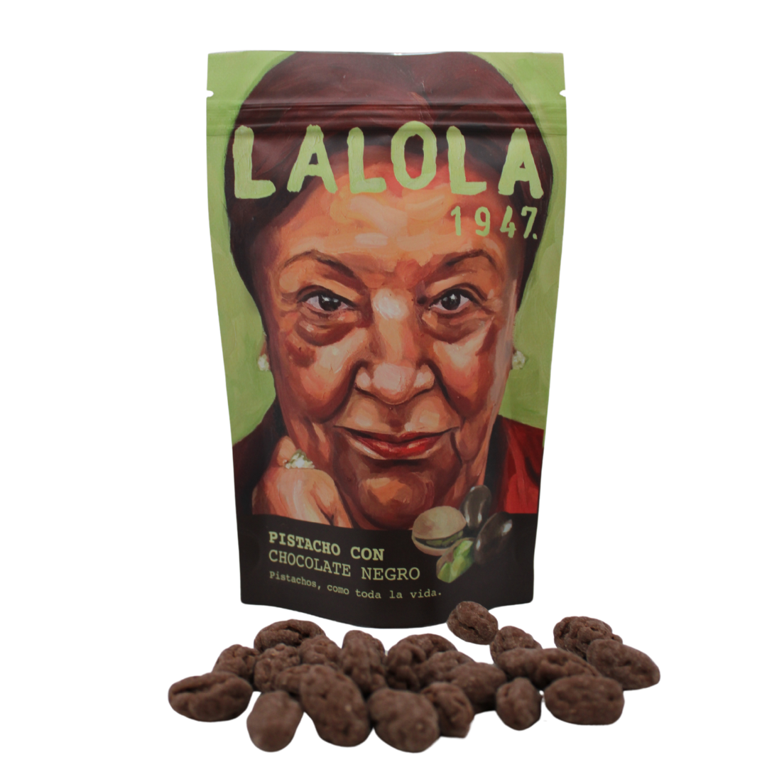 Pistacho recubierto de chocolate negro